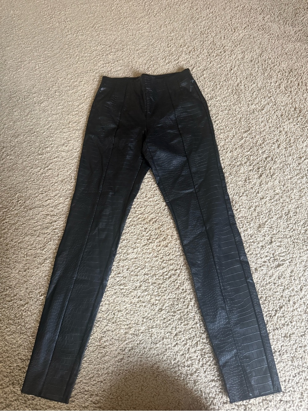 Topshop Black Faux Croc Skinny Jeans